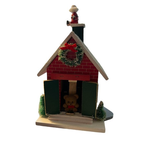 Vintage Berkeley Designs Music Box Church Animated Santa Coming to Town Works - Picture 1 of 6